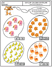 okul öncesi çocuklar için sayı kavramı ile ilgili çalışma sayfaları